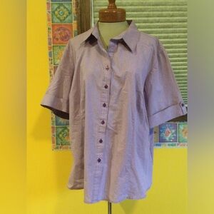 George Purple Check Button-Up Shirt 22-24W - 3X